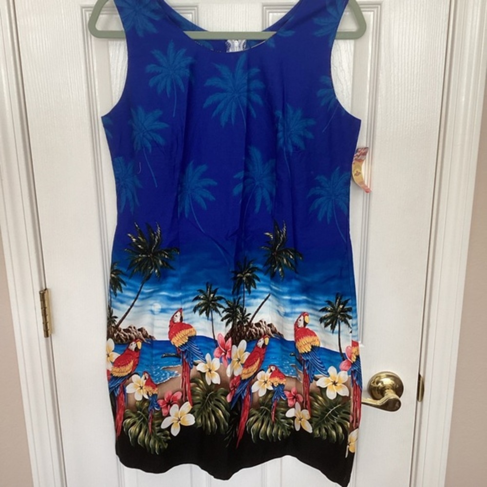Tropical Blue Sleeveless Dress